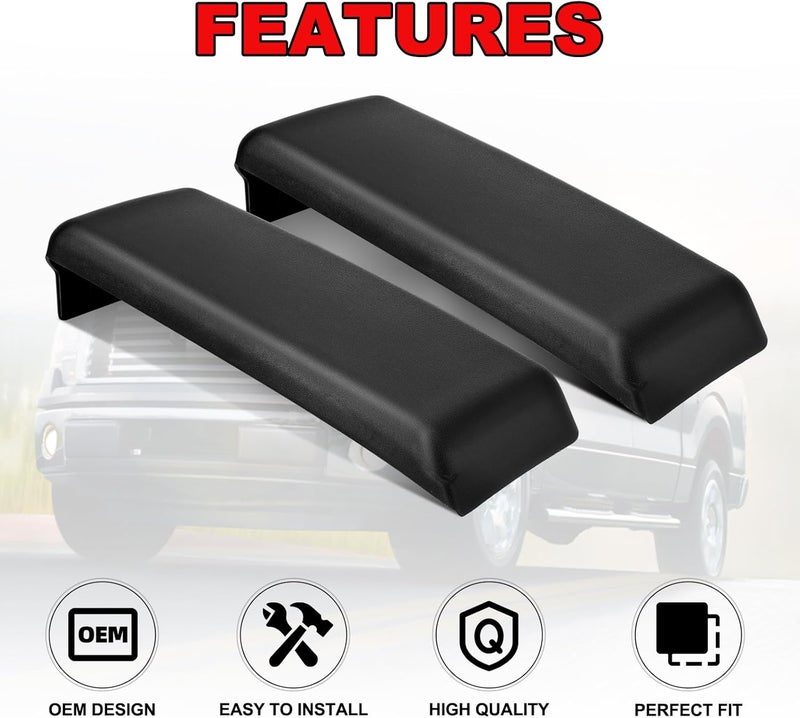 AUTOBABA 2Pcs F150 Front Bumper Repair Guards Pads Cover Insert Cap Compatible with Ford F-150 2009-2014, Lincoln Mark LT 2010-2014 Replace# 9L3Z17E810B for Left & Right Side (Matte Black) - Image 4